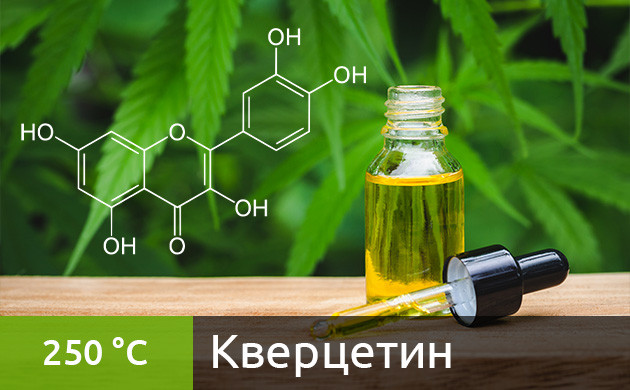 Оптимальная температура для вейпинга кверцетина (250 °C)