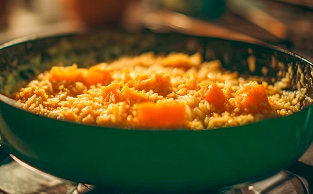 Микс тыквы, риса и пармезана 4. Соеденить ризотто и тыкву