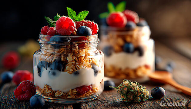 Йогуртовое парфе с ТГК-гранолой