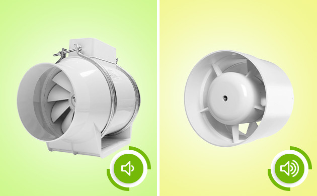 Различие шумности канальных вентиляторов