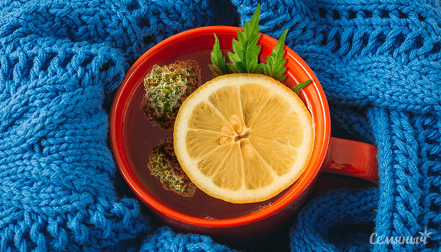 Согревающие напитки Чай с лимоном и коноплей