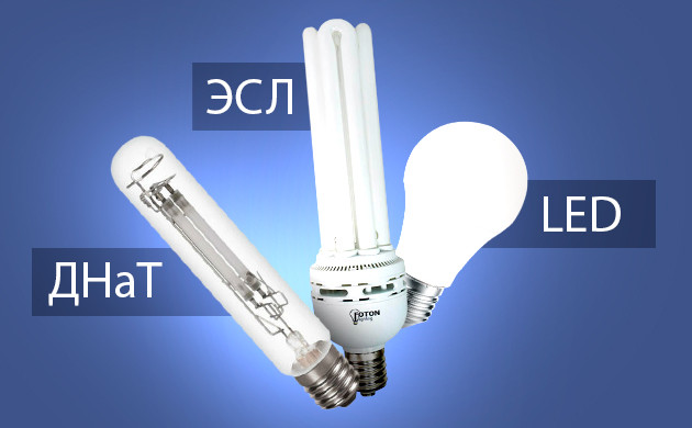 Различные типы ламп для выращивания конопли