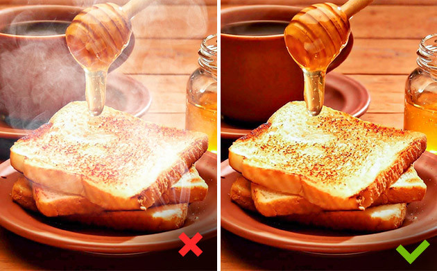 Конопляный мед на горячем и остывшем тосте