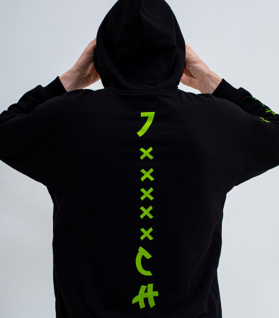 Худи 7CH, иероглифы, оверсайз